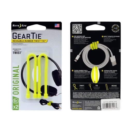 Picture of Nite-Ize Gear Tie Reusable Rubber Twist Tie GT6-2PK-33