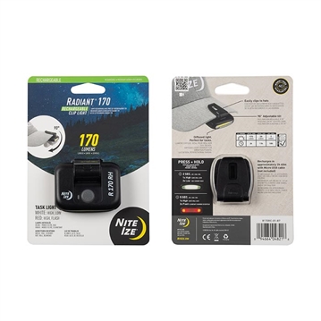 Picture of Nite-Ize Radiant 170 Rechargeable Clip Light - Black R170RC-01-R7