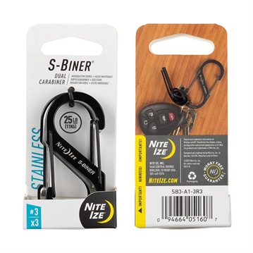 Picture of Nite-Ize S-Biner Stainless Steel Dual Carabiner - 3 Pack SB3-A1-3R3