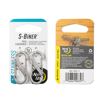 Picture of Nite-Ize S-Biner Stainless Steel Dual Carabiner #1 - 6 Pack - Stainless SB1-11-6R3