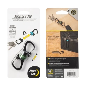 Picture of Nite-Ize SlideLock 360 Degree Magnetic Locking Dual Carabiner MSBL-08-R7