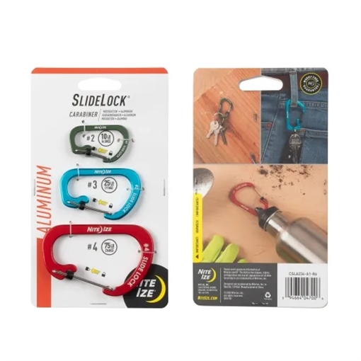 Picture of Nite-Ize SlideLock Carabiner Aluminum - 3 Pack Assorted CSLA234-A1-R6