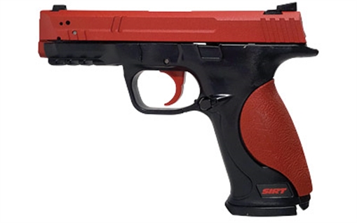 Picture of NextLevel Training Pro 107 SIRT RG Trainer Pistol, Red Steel Slide, Red Trigger Take Up Laser, Green Shot Indicating Laser, Red and Black Finish 01-107-S2G000-00