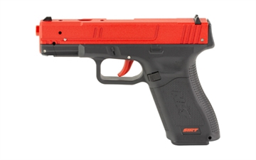 Picture of NextLevel Training SIRT 115S, Inert Laser Training Pistol, Glock 45/19X Size, Black and Red, Polymer, Red Take Up Laser, Red Shot Indicator Laser, Includes Training Magazine, Trigger Adjustment Tool and Laser Windage/Elevation Tool 01-115S-S2R000-00