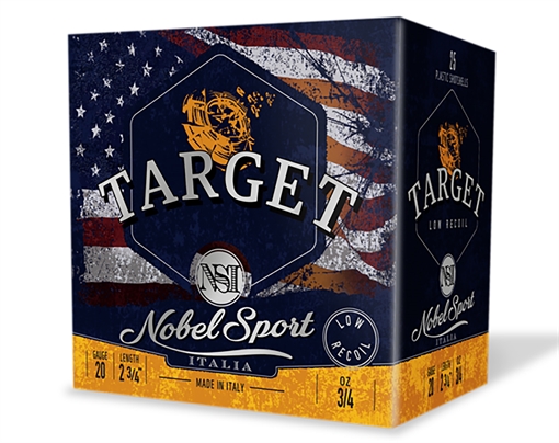 Picture of Nobel/eurosports Llc Target Low Recoil 20Gauge 2.75" 3/4oz 8Shot 25 Per Box/10Case ANSLR208