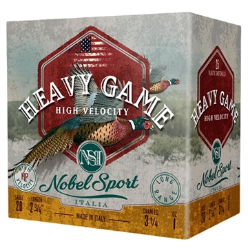 Picture of Nobel Sport Heavy Game High Velocity Shotshell 20ga 2-3/4" 1oz 1330 fps #8 25/ct ANSVE208