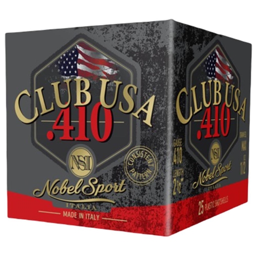 Picture of Nobel/eurosports Llc Club USA 410Gauge 2.50" 1/2oz 6Shot 25 Per Box/10 Case ANS4126