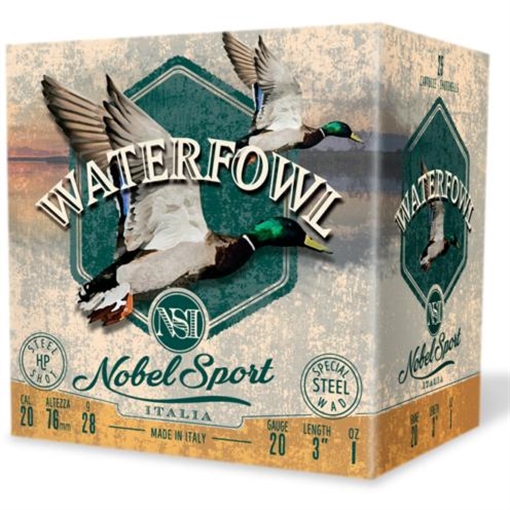 Picture of Nobel Sport Steel Waterfowl 20 Shotshells 20ga 1oz 3" 1450 fps #2 25/ct ANS203ST2