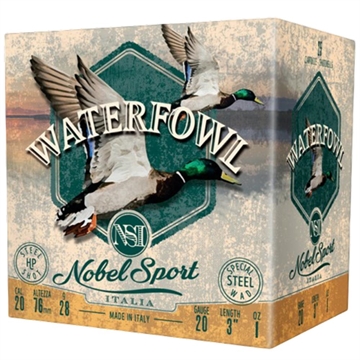 Picture of Nobel Sport Steel Waterfowl 20 Shotshells 20ga 1oz 3" 1450 fps #4 25/ct ANS203ST4