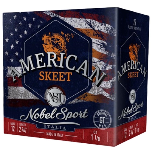 Picture of Nobel Sport Target American Trap Shotshells 12ga 2-3/4" 1-1/8oz 1200fps #9 25/ct ANS129
