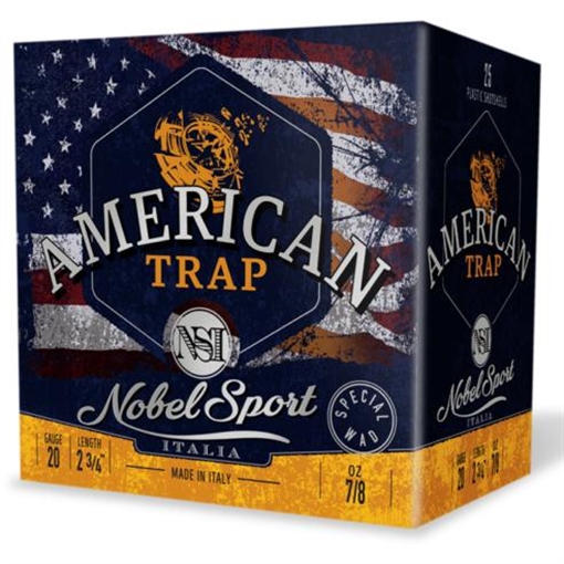 Picture of Nobel Sport Target American Trap Shotshells 20ga 2-3/4" 7/8oz 1200fps #9 25/ct ANS209