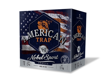 Picture of Nobel/Eurosports LLC ANS12FSC8 American Trap 12Gauge 2.75" 1 1/8oz 8Shot 25 Per Box/10 Case ANS121FSC8