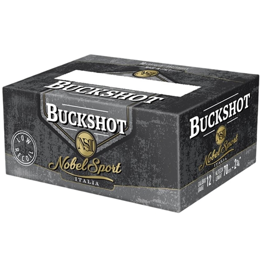 Picture of Noble Sport Buckshot Law Enforcement Shotshells 12ga 2-3/4" 9 pellet 1200 fps #00 250/ct Case (25-10/ct Boxes) ANSLR1200BK Case ANSLR1200BK CASE ANSLR1200BK CASE ANSLR1200BK CASE ANSLR1200BK CASE