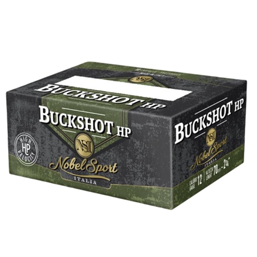 Picture of Noble Sport Plumbum Buckshot Shotshells 12 ga 2-3/4" 12 pellet 1290 fps #00 250/ct Case (25-10/ct Boxes) ANS1200BK10 Case ANS1200BK10 CASE ANS1200BK10 CASE ANS1200BK10 CASE ANS1200BK10 CASE