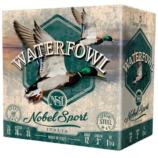 Picture of Noble Target Steel Waterfowl Shotshells 12 ga 2-3/4" 1 oz 1280 fps #7 250/ct Case ANS123ST2C