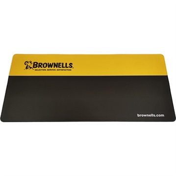 Picture of Brownells NON-SLIP BENCHMAT DESKPAD 35.43”X17.7” DARK BROWN & YELLOW MOUSE PAD 1 MOUSE PAD 1 MOUSE PAD 1