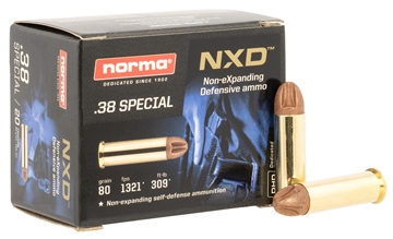 Picture of Norma Ammunition Self Defense NXD 38Special 38gr 20 Per Box/10 Case 611240020