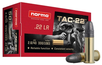 Picture of Norma Ammunition Tac 22LR 40gr Lead Round Nose 50 Per Box/100 Case 2425092
