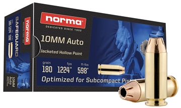 Picture of Norma Ammunition 10mm 180gr Jacketed Hollow Point 50 Per Box/20 Case 801109265