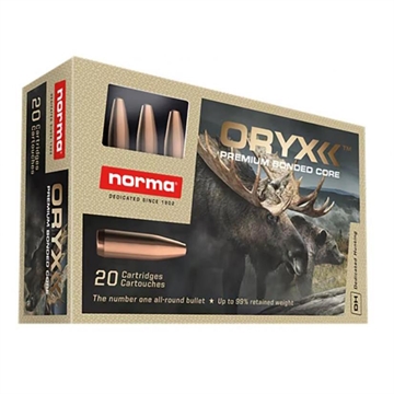 Picture of Norma ORYX Rifle Ammunition 35 Whelen 250gr SP 2428 fps 20/ct 20190092