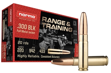 Picture of Norma Range & Training Rifle Ammunition .300 Blackout 147gr FMJ 20/ct 601801709