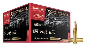 Picture of Norma Ammunition Range & Training 7.62x39mm 124gr 20 Per Box/50 Case 295540020
