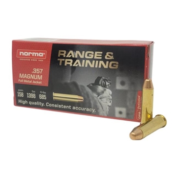 Picture of Norma Range & Training Handgun Ammunition .357 Magnum 158gr FMJ 1296 fps 50/rd 620640050