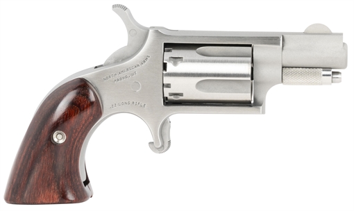 Picture of North American Arms Mini-Revolver 22 LR 5 rd 1.13" Barrel, Stainless Steel Barrel/Cylinder/Frame, Exclusive Wood Boot Grip 22LRGBG