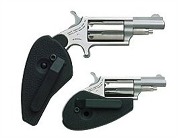 Picture of North American Arms Mini Revolver, Single Action Only, Revolver, 22 WMR, 1.625" Barrel, Stainless Steel, Silver, Holster Grip, Fixed Sights, 5 Rounds NAA-22M-HG 22MHG