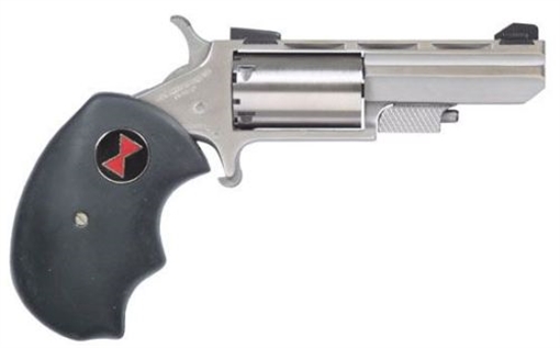 Picture of North American Arms Black Widow, Single Action Only, Revolver, 22 WMR, 2" Barrel, Matte Finish, Stainless Steel, Silver, Rubber Grips, Adjustable Sights, 5 Rounds NAA-BWMA