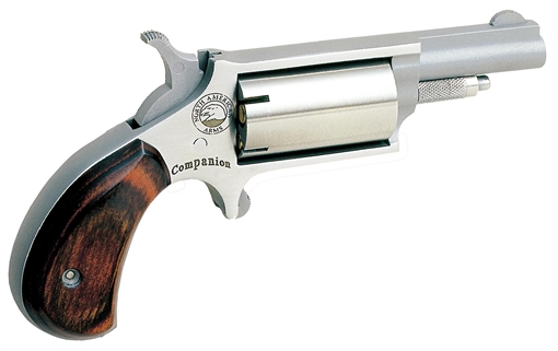 Picture of North American Arms Companion SAO 22 Cal #11 Percussion 1.63" 5 rd Stainless Steel Rosewood Birdshead Grip 22MCB