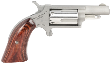 Picture of North American Arms Mini-Revolver 22 WMR 5 Shot 1.63" Barrel, Stainless Steel Barrel/Cylinder/Frame, Exclusive Wood Boot Grip 22MGBG