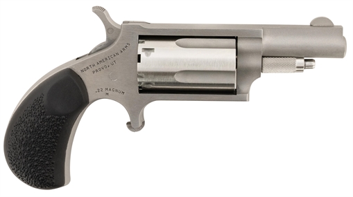 Picture of North American Arms Mini-Revolver Carry Combo 22 WMR 5 Shot 1.63" Barrel, Stainless Steel Barrel/Cylinder/Frame, Black Rubber Grip, Includes Exclusive Holster Package 22MGRCHSS