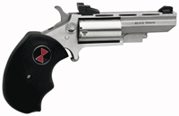 Picture of North American Arms Black Widow, Single Action Only, Revolver, 22LR/22 WMR, 2" Barrel, Stainless Steel, Silver, Rubber Grips, Adjustable Sights, 5 Rounds NAA-BWCA