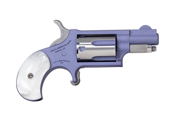 Picture of North American Arms 22LRORCHID Mini-Revolver 22 LR 5 Shot 1.13" Orchid Cerakote Stainless Steel Barrel & Frame, Orchid/Stainless Cylinder, White Pearlite Grip, Stainless Exposed Hammer 22LRORCHID NAA-22LR-ORCHID