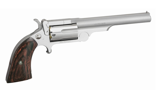 Picture of North American Arms Ranger II 22 WMR Caliber with 4" Barrel, 5rd Capacity Cylinder, Overall Stainless Steel Finish & Rosewood Boot Grip 22MR4