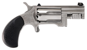 Picture of North American Arms Sentinel, Single Action Only, Revolver, 22 WMR, 1.625" Barrel, Matte Finish, Silver, Rubber Grips, XS White Dot, 5 Rounds NAA-SNT