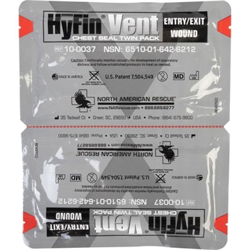 Picture of North American Rescue HyFin Vent Chest Seal - Twin Pack 10-0037
