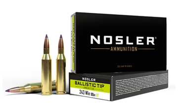 Picture of Nosler Ballistic Tip Rifle Ammunition .243 Win 90gr Ballistic Tip Hunting Ammo (20 ct.) 40050