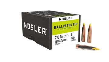 Picture of Nosler Ballistic Tip, .277 Diameter, 270 Caliber, 150 Grain, Spitzer Boat Tail, 50 Count 0540419 27150