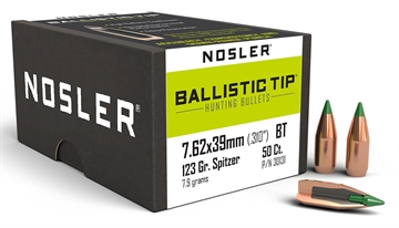 Picture of Nosler Ballistic Tip Hunting Bullets 7.62x39mm .310" 123 gr SBT-BTIP 50/ct 30131