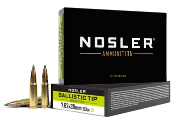 Picture of Nosler Ballistic Tip 7.62x39mm 123gr Spitzer Ballistic Tip 20 Per Box/10 Case 40069