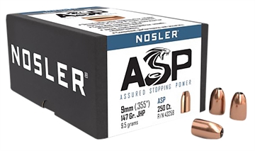 Picture of Nosler Assured Stopping Power 9mm 147gr Jacketed Hollow Point 250/Box 43258