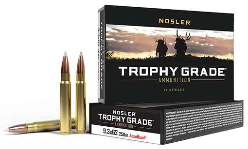 Picture of Nosler Trophy Grade 9.3mmx62Mauser 250gr Nosler AccuBond 20 Per Box/10 Case 48634