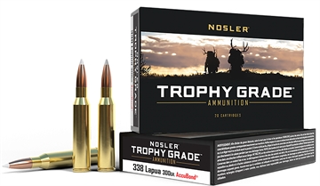 Picture of Nosler Trophy Grade Long Range Rifle Ammunition .338 Lapua Mag 300 gr AB 2650 fps - 20/box 49323