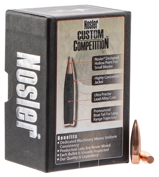 Picture of Nosler Custom Competition 6.5mm 100gr Hollow Point Boat Tail 100/Box 53427
