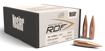 Picture of Nosler RDF 30 CALIBER (0.308'') HOLLOW POINT BOAT TAIL 210GR 100/BOX 53434
