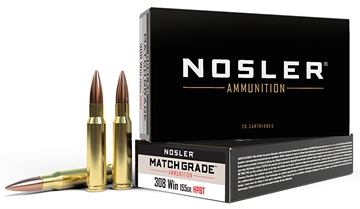Picture of Nosler Match Grade 308Win 155gr Custom Competition Hollow Point Boat Tail 20 Per Box/10 Case 60052
