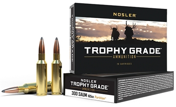 Picture of Nosler Trophy Grade 300RemSAUM 165gr Nosler Spitzer Partition 20 Per Box/10 Case 60061