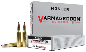 Picture of Nosler Varmageddon 243Win 55gr Flat Base Tipped 20 Per Box/10 Case 65165